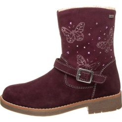 Skórzane botki "Fiby-Tex" w kolorze fioletowym. Fioletowe botki dziewczęce Lurchi, bez wzorów, z materiału, bez ramiączek. W wyprzedaży za 167.95 zł.