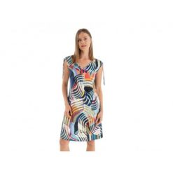 Sukienka plażowa rozm. S 158 Blue L257413. Niebieskie sukienki damskie Massana Homewear, na plażę, na lato, l, z aplikacjami, z dzianiny, sportowe, bez kołnierzyka, bez ramiączek, koszulowe. Za 272.00 zł.