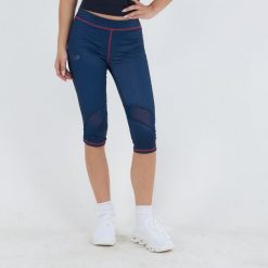 Legginsy treningowe 3/4 ASYR damskie. Czerwone legginsy damskie ELPLAYER, bez wzorów, na fitness i siłownię. W wyprzedaży za 68.00 zł.