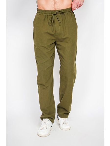 Secret du Lin Lniane spodnie w kolorze khaki rozmiar: 54. Brązowe spodnie materiałowe męskie Secret du Lin, bez wzorów, ze lnu, klasyczne, z standardowym stanem. Za 104.89 zł.