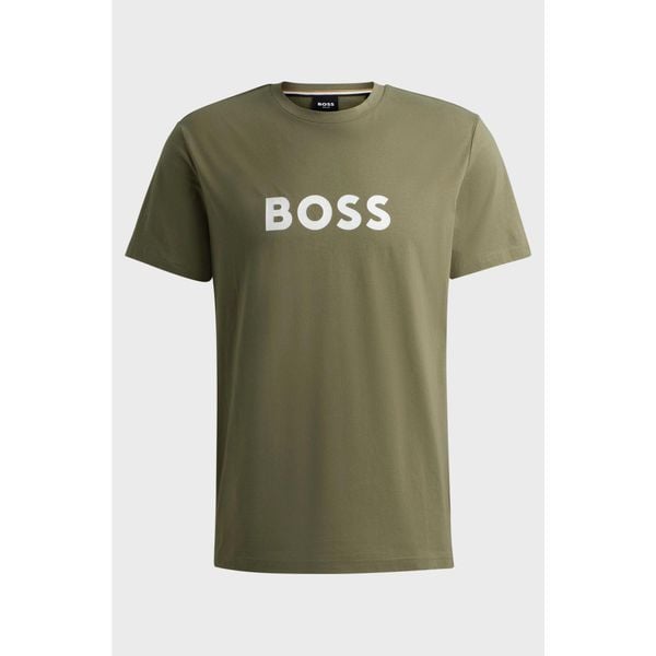 T-shirt męski BOSS RN Beige/Khaki zielony (50503276-250). Zielone t-shirty męskie Boss, m, bez wzorów, bez kołnierzyka. Za 179.00 zł.