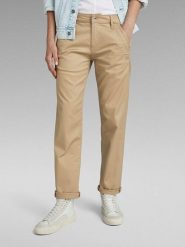 G-Star Spodnie chino w kolorze beżowym rozmiar: W25/L30. Brązowe spodnie materiałowe damskie G-Star, bez wzorów, retro. Za 166.88 zł.