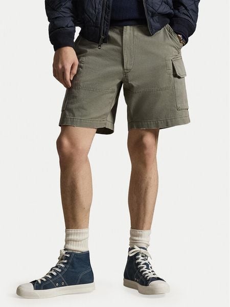 Polo Ralph Lauren Szorty materiałowe 710964027002 Zielony Relaxed Fit. Zielone szorty męskie Polo Ralph Lauren, bez wzorów, z bawełny. Za 485.99 zł.