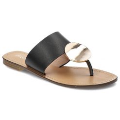 Czarne Klapki Moow Eleganckie Damskie Buty. Czarne klapki damskie Moow, bez wzorów, ze skóry ekologicznej, bez obcasa. Za 105.00 zł.