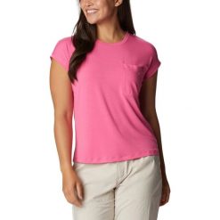 Koszulka damska Columbia Boundless Trek z krótkim rękawem. Czerwone t-shirty damskie Columbia, l, bez wzorów, z materiału, bez kołnierzyka. Za 159.00 zł.