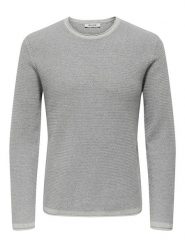 ONLY & SONS Sweter "Eric" w kolorze jasnoszarym rozmiar: S. Szare swetry męskie Only & Sons, s, bez wzorów, z bawełny, bez kołnierzyka. Za 98.45 zł.