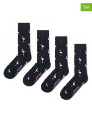 Happy Socks Skarpety (2 pary) w kolorze czarnym rozmiar: 41-46. Czarne skarpetki męskie Happy Socks, bez wzorów, prążkowane. Za 52.99 zł.