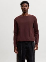 Jack & Jones Sweter w kolorze bordowym rozmiar: L. Czerwone swetry męskie Jack & Jones, l, bez wzorów, z bawełny, bez kołnierzyka. Za 124.95 zł.