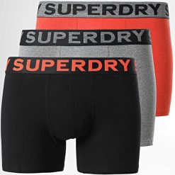 Bokserki z bawełny organicznej Superdry (x3). Szare bokserki męskie Superdry., bez wzorów, z bawełny. Za 148.85 zł.