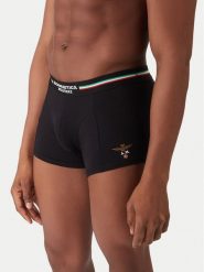 Aeronautica Militare Komplet bokserek AM1UBX001T Czarny. Czarne bokserki męskie AERONAUTICA MILITARE, bez wzorów, z bawełny. Za 119.99 zł.
