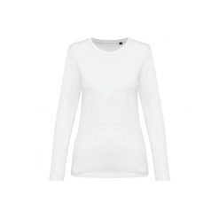 Suprima koszulka z długim rękawem z okrągłym dekoltem dla kobiet Kariban Premium. Białe t-shirty damskie KARIBAN, bez wzorów, z bawełny, bez kołnierzyka. Za 118.00 zł.