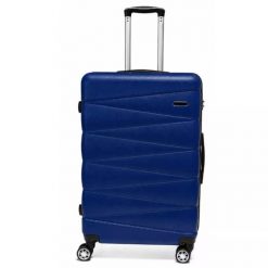 Walizka na kółkach Sapphire ST-2240 granatowa - duża L DUO. Niebieskie walizki SAPPHIRE, bez wzorów, z gumy, duże. W wyprzedaży za 149.80 zł.