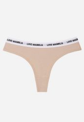 Beżowe Majtki Typu Stringi z Bawełną i Napisami Veza. Brązowe stringi damskie Born2be, l, bez wzorów, z bawełny. Za 7.99 zł.