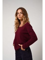 AUTHENTIC CASHMERE Kaszmirowy sweter "Lanfon" w kolorze bordowym rozmiar: M. Czerwone swetry klasyczne damskie AUTHENTIC CASHMERE, m, z kaszmiru, bez kołnierzyka. Za 321.97 zł.