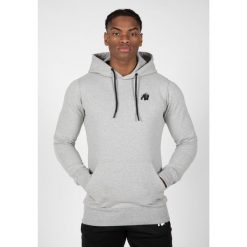Bluza z kapturem Gorilla Wear Palmer. Szare bluzy sportowe męskie GORILLA WEAR, bez wzorów, z bawełny, bez kołnierzyka, bez ramiączek. Za 311.55 zł.