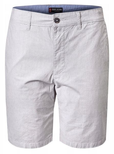 Lekkie, Bawełniane Szorty (Krótkie Spodenki) - Pako Jeans - Popielate. Szare szorty męskie Pako Jeans, z bawełny, bez kołnierzyka. Za 159.00 zł.