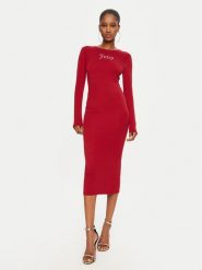 Juicy Couture Sukienka codzienna Dizzie JCWED24309 Czerwony Slim Fit. Czerwone sukienki damskie Juicy Couture, na co dzień, xxs, bez wzorów, bez kołnierzyka, bez ramiączek, proste. Za 249.99 zł.