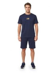 WACS męski zestaw koszulka + szorty bermudy. Niebieskie szorty męskie LEONE 1947 APPAREL, bez wzorów, z bawełny, sportowe. Za 294.70 zł.