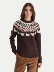 Hunter Sweter Ashie HARW0074251 Brązowy Regular Fit. Brązowe swetry klasyczne damskie Hunter, s, z wełny, bez kołnierzyka. Za 529.99 zł.