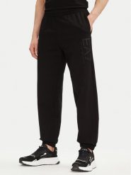EA7 Emporio Armani Spodnie dresowe 7M000233 AF13512 UC001 Czarny Regular Fit. Czarne spodnie dresowe męskie EA7 Emporio Armani, bez wzorów, z bawełny. Za 219.99 zł.
