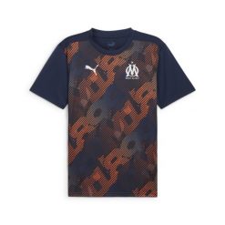Męska koszulka przedmeczowa z krótkim rękawem Olympique Marsylia PUMA. Niebieskie t-shirty sportowe męskie Puma, l, bez ramiączek, do piłki nożnej. W wyprzedaży za 264.00 zł.
