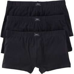 Bokserki hipster (3 pary). Czarne bokserki męskie bonprix, bez wzorów. Za 54.99 zł.