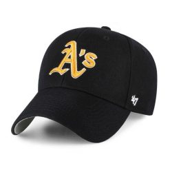 Czapka z daszkiem męska do baseballu Brand `47 Oakland Athletics Raised czarna. Czarne czapki męskie 47 Brand, bez wzorów, z materiału. Za 139.00 zł.