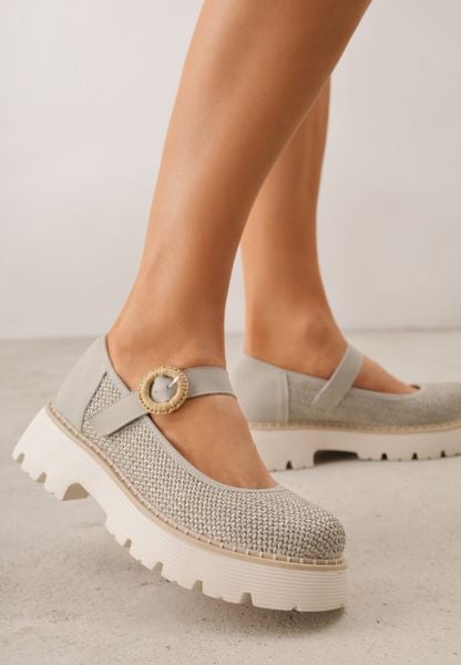 Zielone Skórzane Półbuty Mary Jane w Stylu Chunky Zdobione Plecionką Morxina. Zielone półbuty damskie Renee, z aplikacjami, z jeansu, retro, bez obcasa. Za 79.99 zł.
