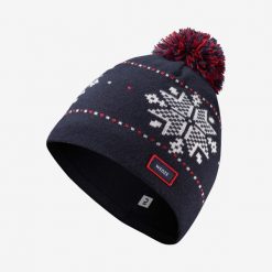 Czapka narciarska dla dorosłych Wedze Jacquard. Białe czapki męskie WED'ZE, na zimę, bez wzorów, z elastanu, sportowe. Za 49.99 zł.