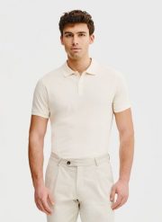PAKO LORENTE – T-shirt polo w kolorze waniliowym. Koszulki polo męskie Pako Lorente, m, bez wzorów, z bawełny, bez ramiączek. Za 99.99 zł.