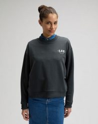 DAMSKA BLUZA LEE LOGO CREW SWS WASHED BLACK 112377768. Czarne bluzy bez kaptura damskie Lee, s. Za 139.99 zł.