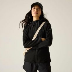 Damska bluza polarowa Nayna z kapturem i zamkiem błyskawicznym. Czarne bluzy z kapturem damskie Regatta, m, z bawełny. Za 229.99 zł.
