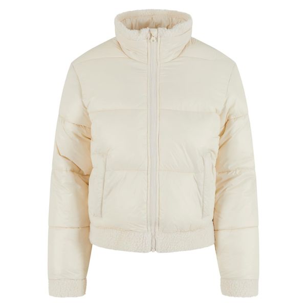 Kurtka puchowa z recyklingu damska Urban Classics Sherpa. Białe kurtki damskie Urban Classics, bez wzorów, z puchu, bez kaptura. Za 298.00 zł.