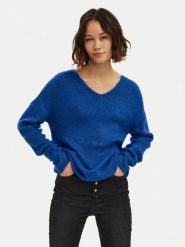 Vero Moda Sweter Crewlefile 10233357 Niebieski Loose Fit. Niebieskie swetry klasyczne damskie Vero Moda, xs, z syntetyku, bez kołnierzyka. Za 99.99 zł.