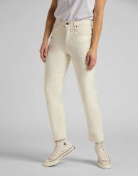 DAMSKIE SPODNIE JEANSOWE LEE CAROL ECRU L30UQHYJ 112106807. Spodnie materiałowe damskie Lee, bez wzorów, z jeansu. Za 199.99 zł.