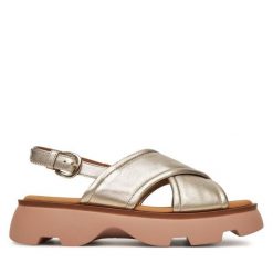 Sandały Gabor. Żółte sandały damskie Gabor, bez wzorów, bez obcasa, na koturnie. Za 459.99 zł.