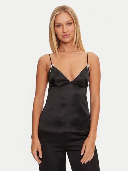 Guess Koszulka piżamowa O4BH00 WGIN0 Czarny Regular Fit. Czarne koszule nocne damskie Guess, z aplikacjami, z syntetyku. Za 149.99 zł.