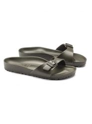Birkenstock Klapki "Madrid" w kolorze khaki rozmiar: 38. Brązowe klapki damskie Birkenstock, bez wzorów, bez obcasa. Za 164.95 zł.