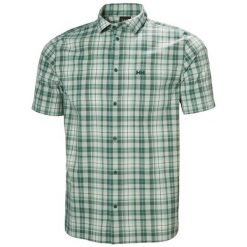 Koszula Helly Hansen Fjord Qd Ss 2.0. Zielone koszule męskie Helly Hansen, na lato, l, bez wzorów, z materiału, bez kołnierzyka, bez ramiączek. Za 330.80 zł.