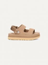 UGG Skórzane sandały "Golden Glide" w kolorze beżowym rozmiar: 38. Brązowe sandały damskie Ugg, bez wzorów, ze skóry, bez obcasa. Za 505.13 zł.