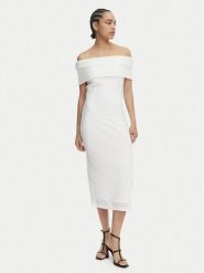 MICHAEL Michael Kors Sukienka codzienna MS683E1KS1 Biały Slim Fit. Białe sukienki damskie MICHAEL Michael Kors, na co dzień, m, bez wzorów, z syntetyku, bez kołnierzyka, bez ramiączek, proste. Za 1,229.00 zł.