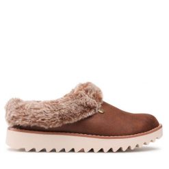 Kapcie Skechers. Brązowe kapcie damskie Skechers. Za 239.99 zł.