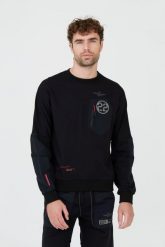 AERONAUTICA MILITARE Czarna bluza. Czarne bluzy bez kaptura męskie AERONAUTICA MILITARE, m. W wyprzedaży za 469.99 zł.