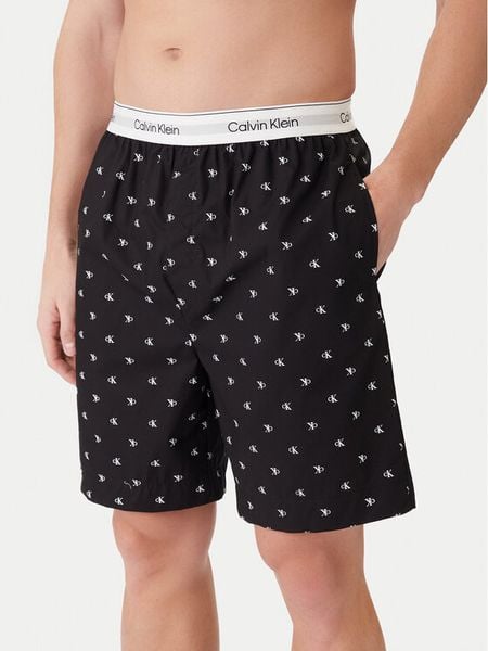 Calvin Klein Underwear Szorty piżamowe LV00NM2832 Czarny Regular Fit. Czarne piżamy męskie Calvin Klein Underwear, l, bez wzorów, z bawełny, bez ramiączek. Za 189.99 zł.