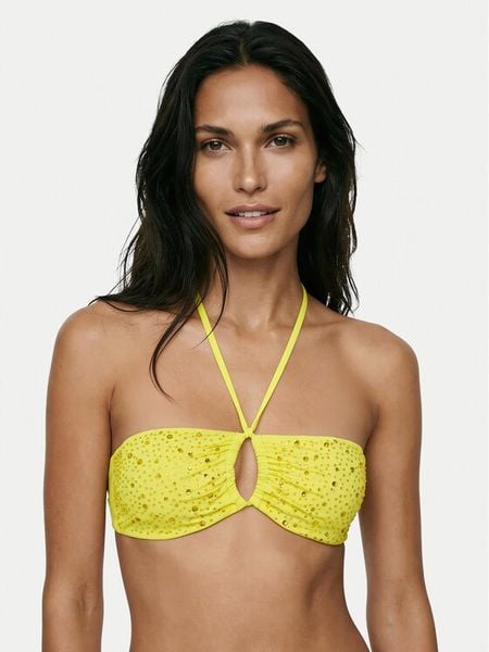 Guess Góra od bikini E6GJ35 MC040 Zielony. Zielone bikini damskie Guess, z aplikacjami. Za 369.99 zł.