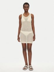 Guess Sukienka plażowa E5GK12 Z3N30 Écru Regular Fit. Sukienki damskie Guess, na plażę, xl, z aplikacjami, z syntetyku, bez kołnierzyka, bez ramiączek. Za 279.99 zł.