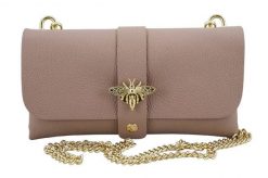 Listonoszka skórzana BARBERINI'S pudrowa 958-18. Czerwone shopper bag damskie Barberinis, bez wzorów, ze skóry, bez dodatków. Za 121.99 zł.