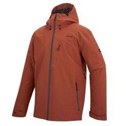 Męska wodoodporna kurtka z kapturem Oklarna. Brązowe kurtki męskie Regatta, m, bez wzorów, z poliesteru, sportowe, z kapturem. Za 429.99 zł.