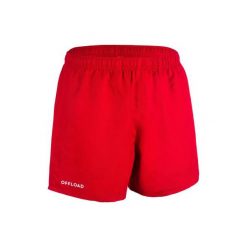 SPODENKI do gry w rugby CLUB R100 bez kieszeni. Czarne szorty damskie OFFLOAD, bez wzorów, z materiału. Za 34.99 zł.