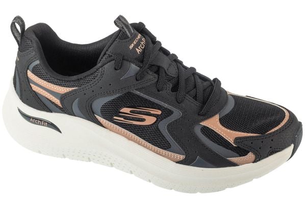 Buty sportowe Sneakersy damskie, Arch Fit 2.0 - Vintage Luxe. Czarne buty sportowe na co dzień damskie Skechers, bez wzorów, z materiału, trekkingowe. Za 389.99 zł.